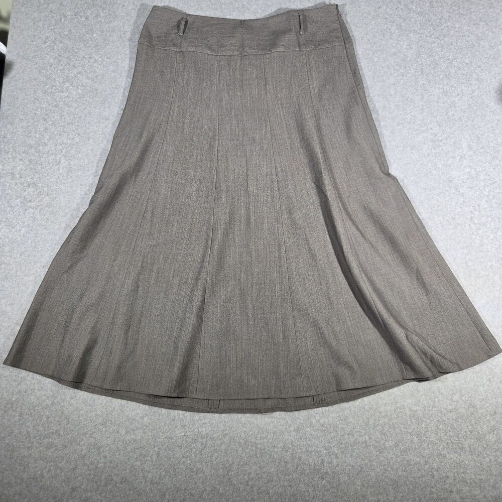 Zac & Rachel Women's Size 16 A Line Paneled Midi Skirt Heather Brown Taupe